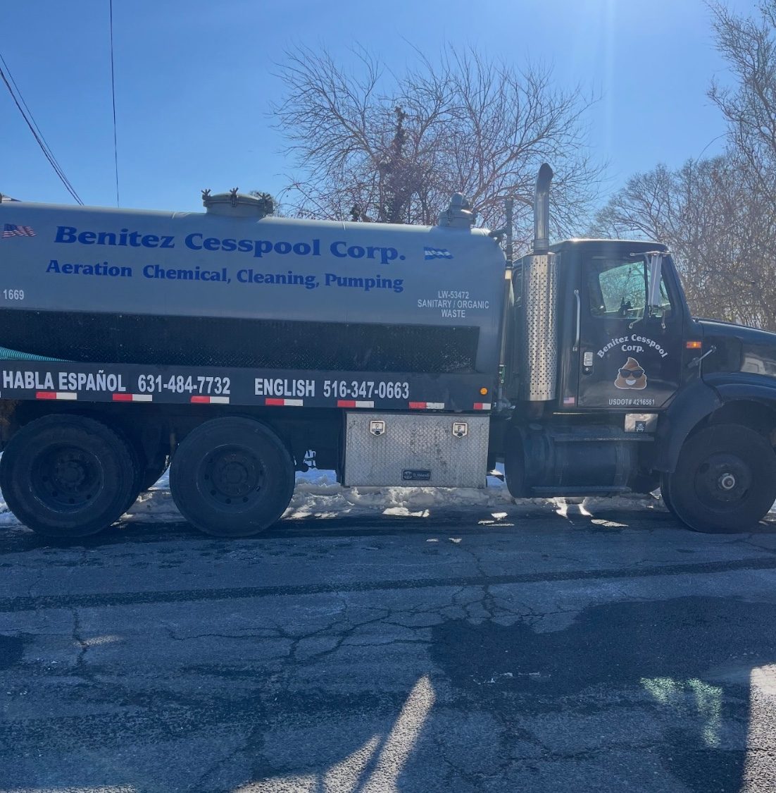 Benitez Cesspool Corp. vacuum pump truck
